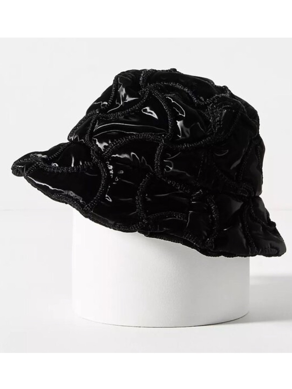 Anthropologie Lucky Zone Quilted Bucket Hat In Black NWT